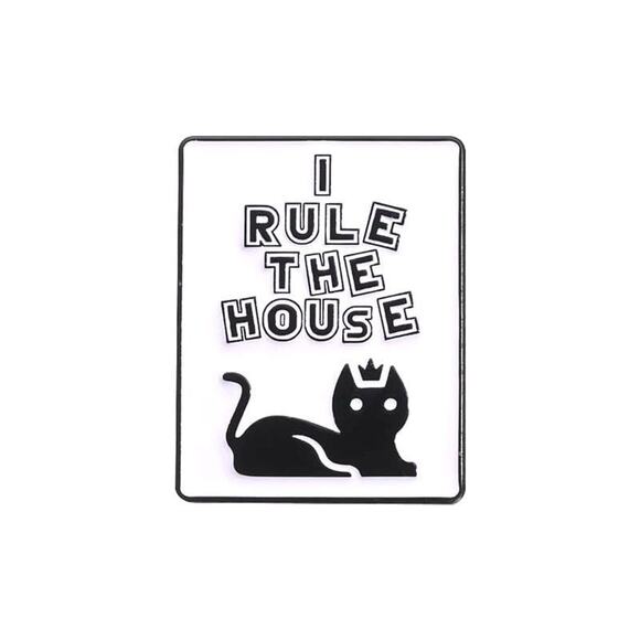 "I Rule The House" cat kitten kitty enamel pin NEW - Picture 1 of 1